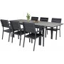 Prssebo Matgrupp (160x100) - Svart/Gr - 6 Stolar