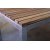 Matgrupp Alva: Matbord i teak / Galvaniserat stål med 4 st Mercury fåtöljer i brun konstrotting