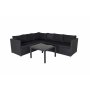 Loungegruppe Kuba sofagruppe + bord - sort syntetisk rattan / sorte hynder