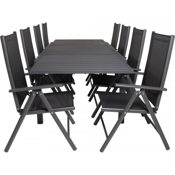 Holma Matgrupp (160x100) - Svart - 8 Stolar