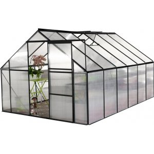 Gewächshaus Walk-in - 9,3 m² - schwarz Gewächshaus Walk-in - 9,3 m² - schwarz