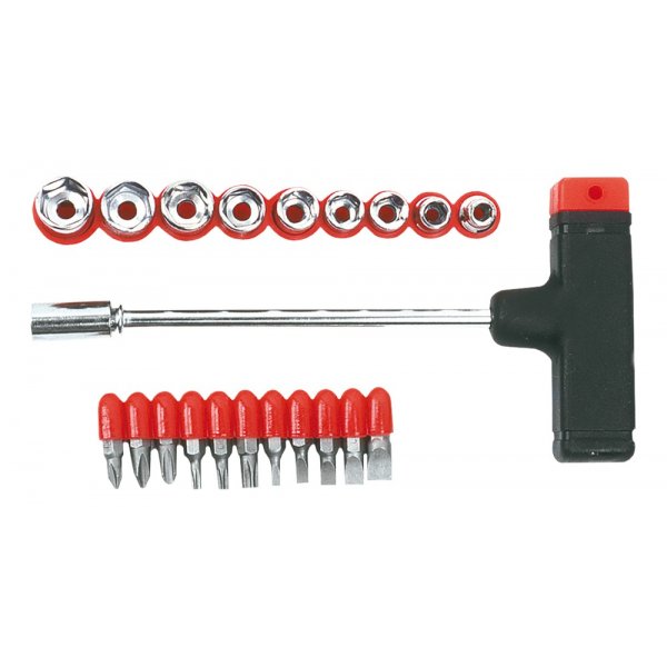 T-handtag + bits, 21 delar