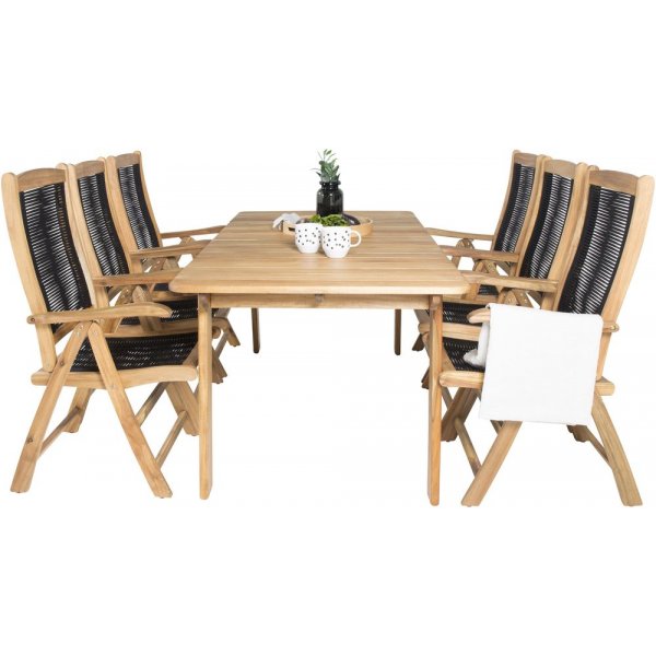 Malmby Matgrupp (180x90) - Natur - 6 Stolar