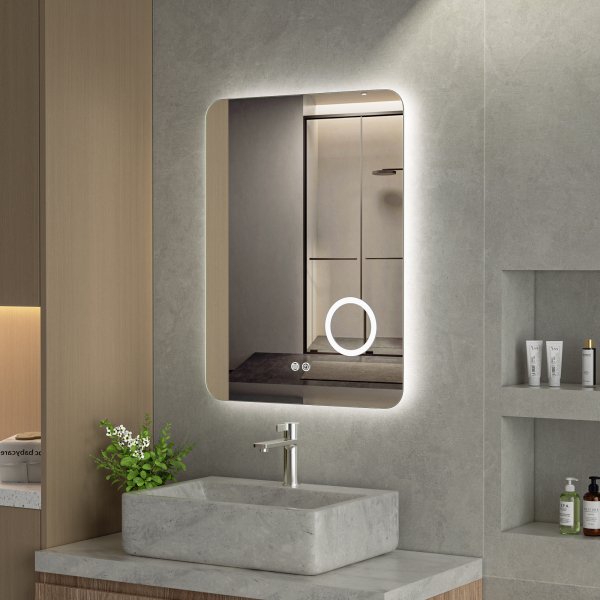 Spegel - Salerno | Rektangulr | LED-belysning, dimbar & anti-fog