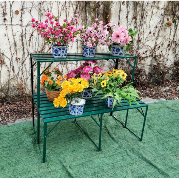 Växthusbord - mörkgrå - 2 plan Växthusbord - mörkgrå - 2 plan