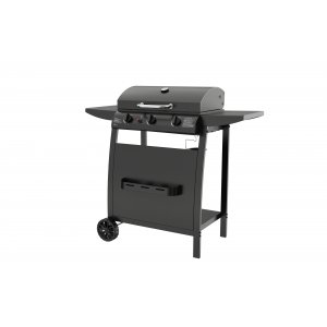 Gasolgrill med lock och varmhållningsgaller - 3 brännare - svart Gasolgrill med lock och varmhållningsgaller - 3 brännare - svart