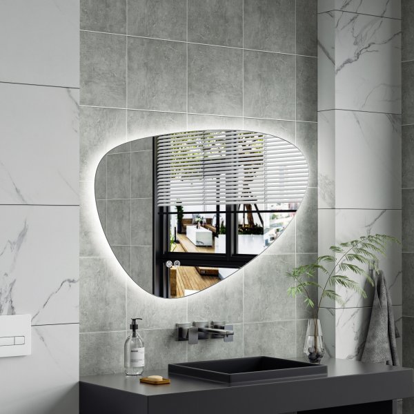 Spegel - Tivoli | Asymmetrisk | LED-belysning, dimbar & Anti-fog Spegel - Tivoli | Asymmetrisk | LED-belysning, dimbar & Anti-fog