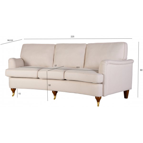 Howard soffa 3-sits beige - Svängd modell Howard soffa 3-sits beige - Svängd modell