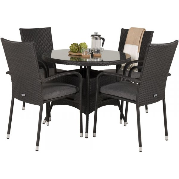 Frubol Matgrupp (ø90) - Svart - 4 Stolar Frubol Matgrupp (ø90) - Svart - 4 Stolar