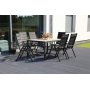 Matgrupp Capri 145 cm - svart/sand, inkl. 6 positionsstolar