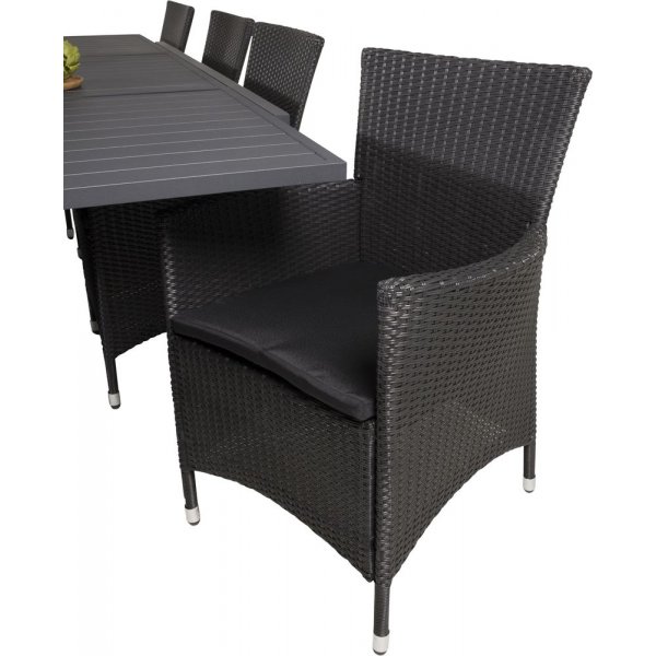 Holma Matgrupp (160x100) - Svart - 8 Stolar Holma Matgrupp (160x100) - Svart - 8 Stolar