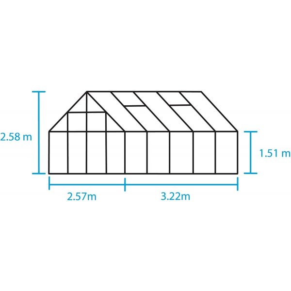 V�xthus Magnum - Antracit med h�rdat glas 11,5 m�