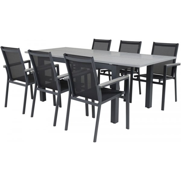 Ekenäs Matgrupp (152x90) - Svart/Grå - 6 Stolar Ekenäs Matgrupp (152x90) - Svart/Grå - 6 Stolar