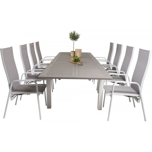 Ekenäs Matgrupp (224x100) - Vit/Grå - 8 Stolar Ekenäs Matgrupp (224x100) - Vit/Grå - 8 Stolar