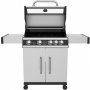 Rostfri gasolgrill med sidobrännare & glasfönster 68x42 cm Rostfri gasolgrill med sidobrännare & glasfönster 68x42 cm