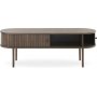 Slide TV-b�nk - Brunlackad ek