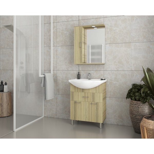 Mbelpakke Ritmo 65 - Natural Oak med spejlskab