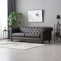 Soffa chesterfield 3-sits 219 cm - mörkbrun PU Soffa chesterfield 3-sits 219 cm - mörkbrun PU