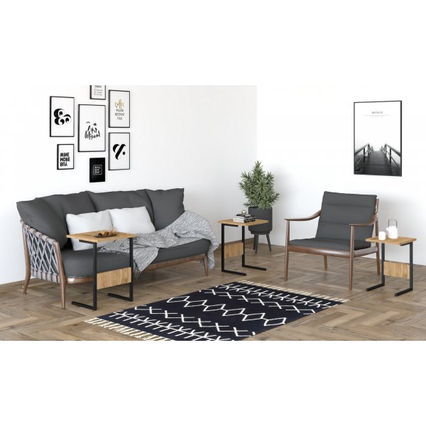 Sali satsbord 32/36/40 x 32/36/40 cm - Svart/m�rkbrun