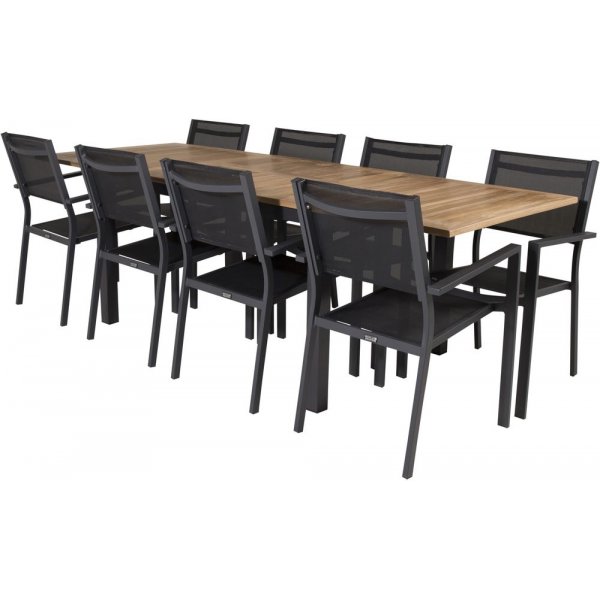 Dotorp Spisegruppe (160x90) - Sort/Natur - 8 Stole Dotorp Spisegruppe (160x90) - Sort/Natur - 8 Stole