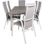 Ekens Matgrupp (160x90) - Vit/Gr - 6 Stolar