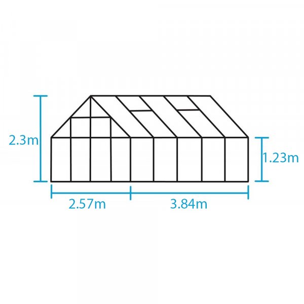 Drivhus Universal - Sort med hærdet glas 9,9 m² Drivhus Universal - Sort med hærdet glas 9,9 m²