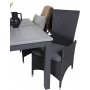Ekens Matgrupp (152x90) - Svart/Gr - 4 Stolar
