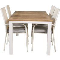 Dotorp Matgrupp (160x90) - Vit/Natur - 4 Stolar Dotorp Matgrupp (160x90) - Vit/Natur - 4 Stolar