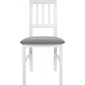 Matstol vit med gr� sits