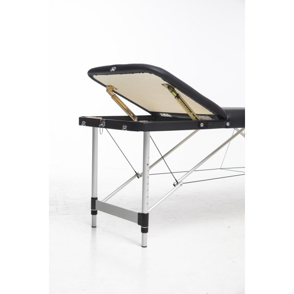 Massageb�nk med metallben - 3 zoner - Svart