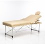 Massagebnk med metallben - 4 zoner - Beige