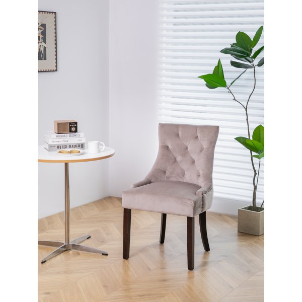 Tuva stol med handtag i ryggen - Gr�beige