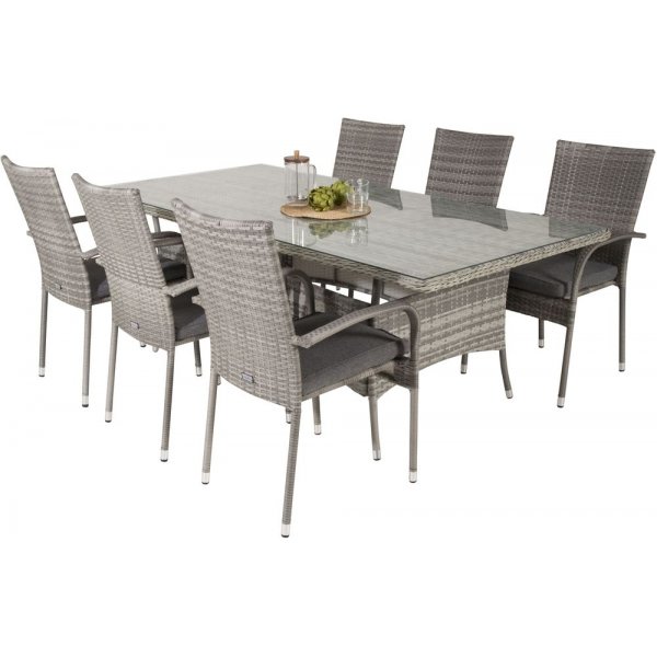 Holmstorp Matgrupp (200x100) - Gr� - 6 Stolar