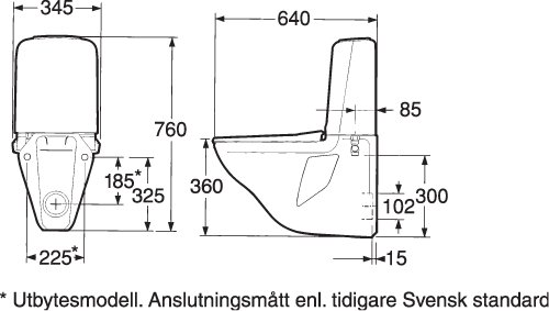 Gustavsberg 339 2/4 l, ROT, vägghängd, standardsits Gustavsberg 339 2/4 l, ROT, vägghängd, standardsits
