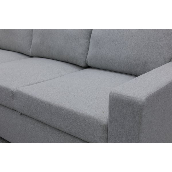 H�rnsoffa Belissa med b�ddfunktion och f�rvaring - 235x235 cm - m�rkgr�