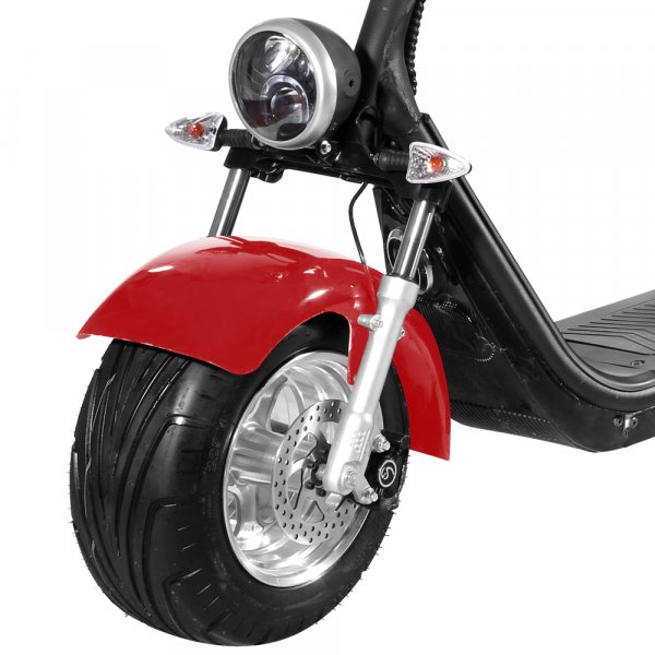 Trehjulet Elscooter - Rød 2000W + Låse kæde Trehjulet Elscooter - Rød 2000W + Låse kæde