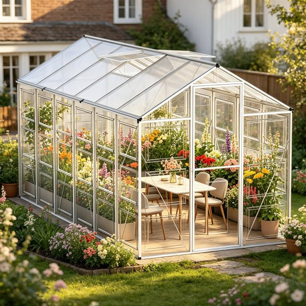 Växthus Harmony 6,6 m² aluminium polykarbonat Gardeney Växthus Harmony 6,6 m² aluminium polykarbonat Gardeney