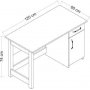 Natural skrivbord 120 x 60 cm - Vit