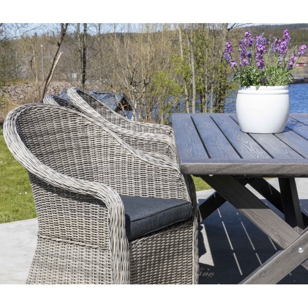 Oxford-Essgruppe 220 cm + Textilimprägnierung für Outdoormöbel Oxford-Essgruppe 220 cm + Textilimprägnierung für Outdoormöbel