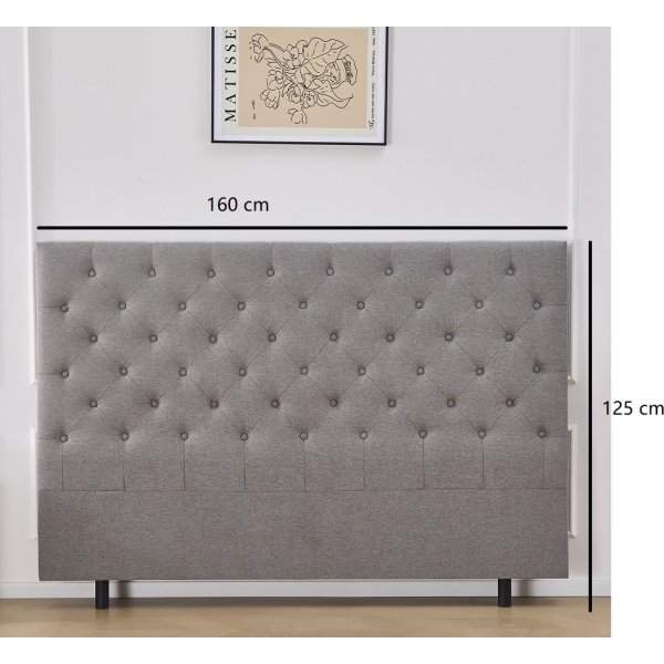 Deluxe pikerad Sänggavel 160 x 125 cm - Grå Deluxe pikerad Sänggavel 160 x 125 cm - Grå