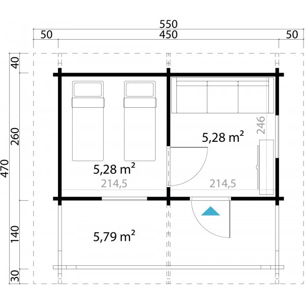 Friggebod Teresa B - 13,1 m² Friggebod Teresa B - 13,1 m²