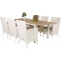 Dotorp Matgrupp (160x90) - Vit/Natur - 6 Stolar