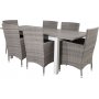 Ekens Matgrupp (160x90) - Gr/Vit - 6 Stolar