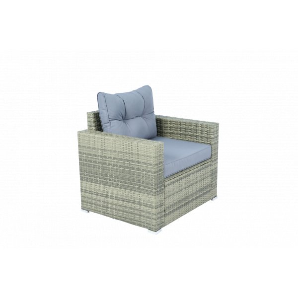 Stor loungegrupp 7 delar | Soffa, f�t�ljer, bord & pallar | Gr�