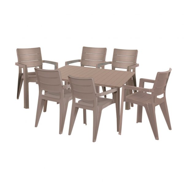 Matgrupp Anegada Beige - 6 stolar