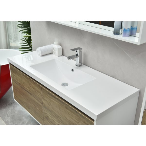 Kylpyhuonekalusteet Scandiwood - Vaalea puu ja valkoinen Kylpyhuonekalusteet Scandiwood - Vaalea puu ja valkoinen