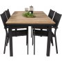 Maglehem Matgrupp (160x90) - Svart/Natur - 4 Stolar