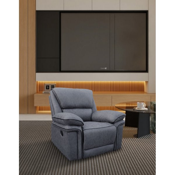 Reclinerf�t�lj gr� (Mikrofiber) - Riverdale