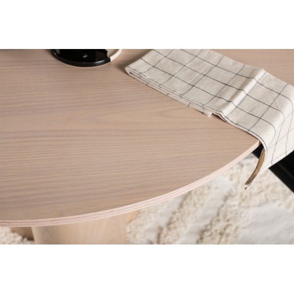 Matbord runt 110 cm Whitewash - Olivia