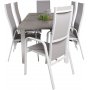Ekens Matgrupp (160x90) - Vit/Gr - 6 Stolar